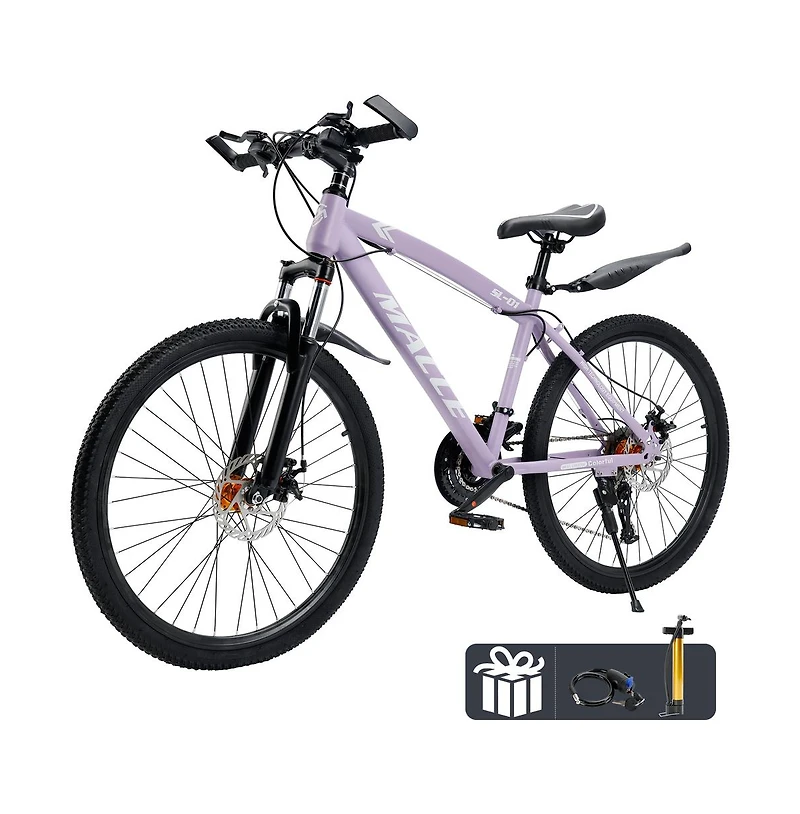 Artudatech 26-Inch 27-Speed Mountain Bike with Lock-Out Fork & Dual Disc Brakes for Versatile Riding