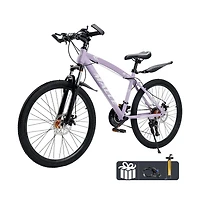 Artudatech 26-Inch 27-Speed Mountain Bike with Lock-Out Fork & Dual Disc Brakes for Versatile Riding
