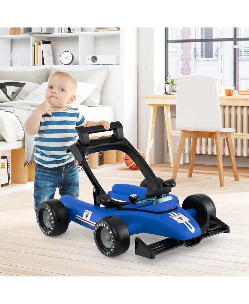 Slickblue Toddler 4-in-1 Push Walker Activity Center Height Adjustable with Music