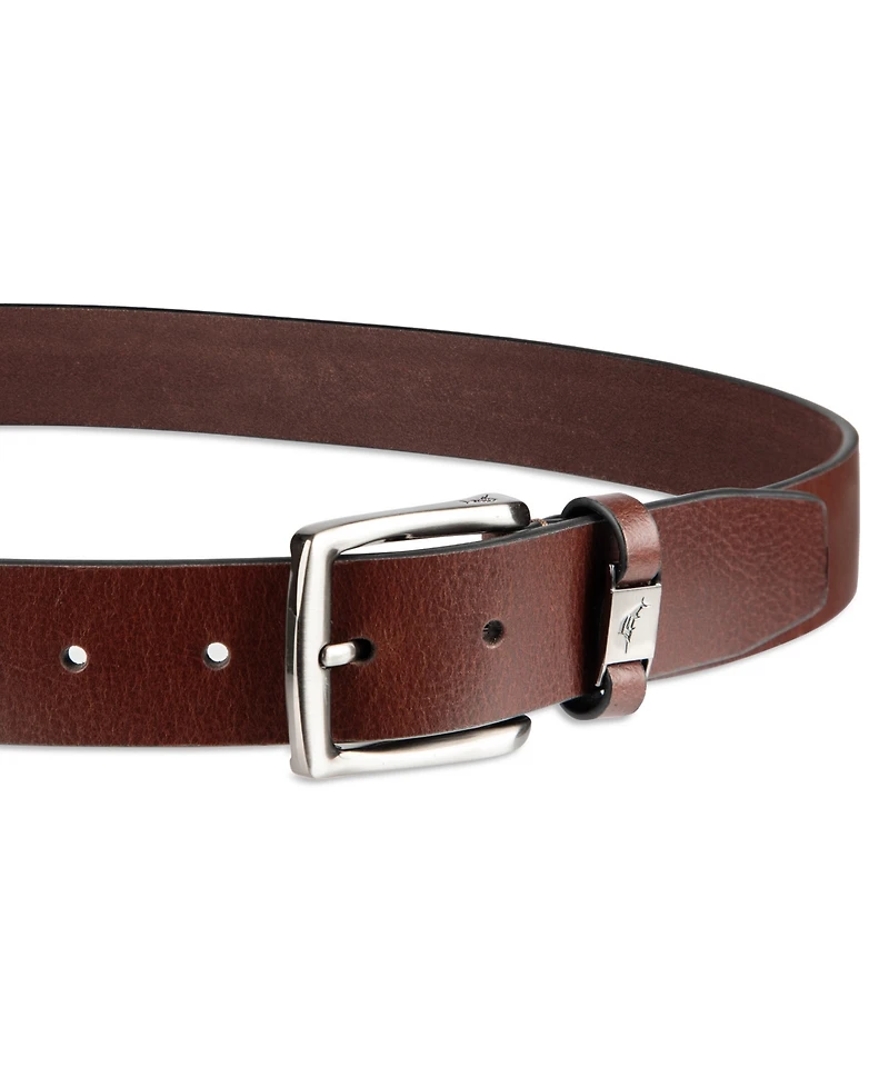 Tommy Bahama Men's Cassic Logo Ornament Leather Belt
