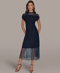 Donna Karan New York Women's Mock Neck Midi Dress