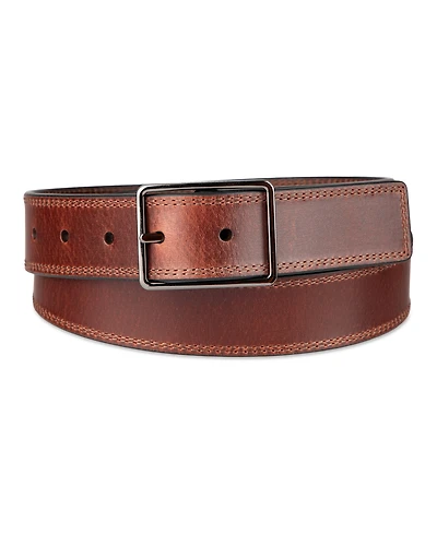 Tommy Hilfiger Men's Casual Center Bar Buckle Leather Belt