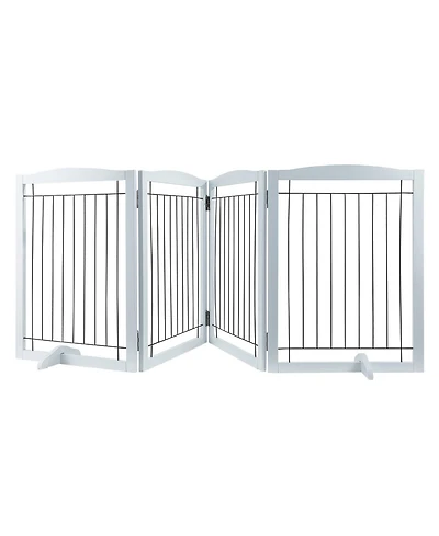 Cozito 4-Panel Foldable Freestanding Pet Gate, 96.5" W x 32" H