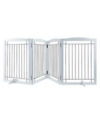 Cozito 4-Panel Foldable Freestanding Pet Gate, 96.5" W x 32" H
