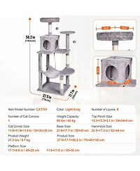 Cozito 56.2" Multi-Level Cat Tree with Condo