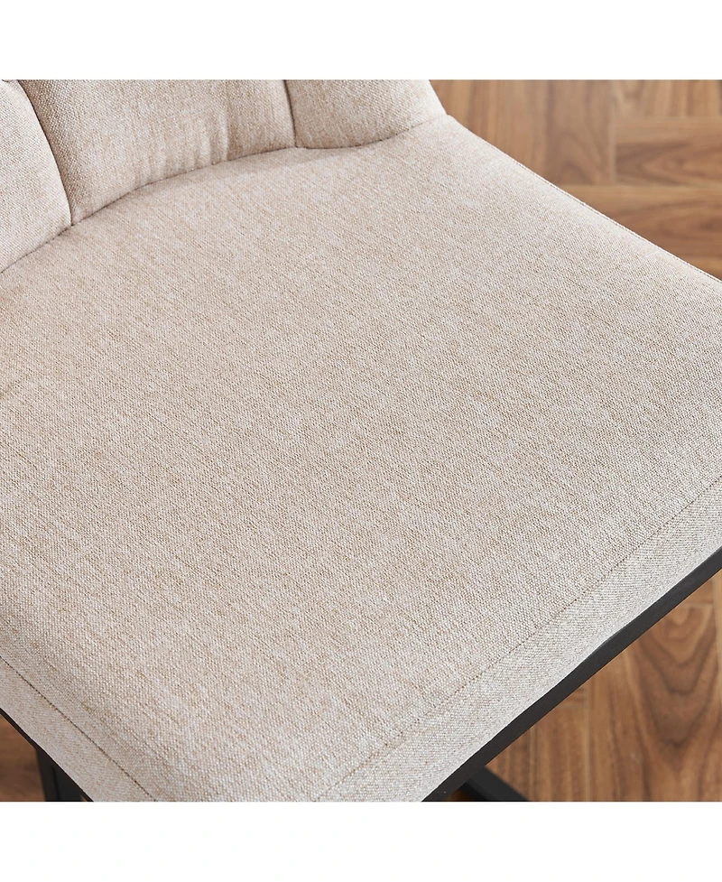 Streamdale Modern Upholstered Bar Stool, Set of 2, Beige