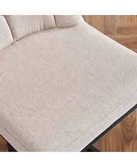 Streamdale Modern Upholstered Bar Stool, Set of 2, Beige