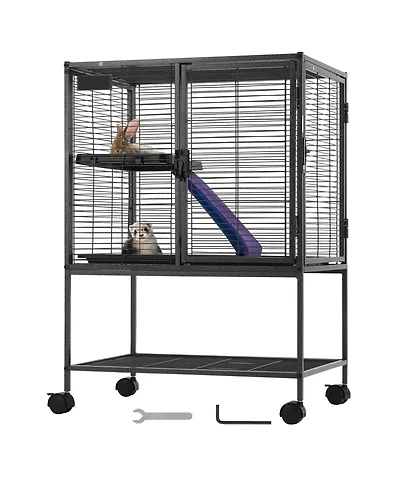 Cozito 34" 2-Tier Rolling Small Animal Cage with Tray