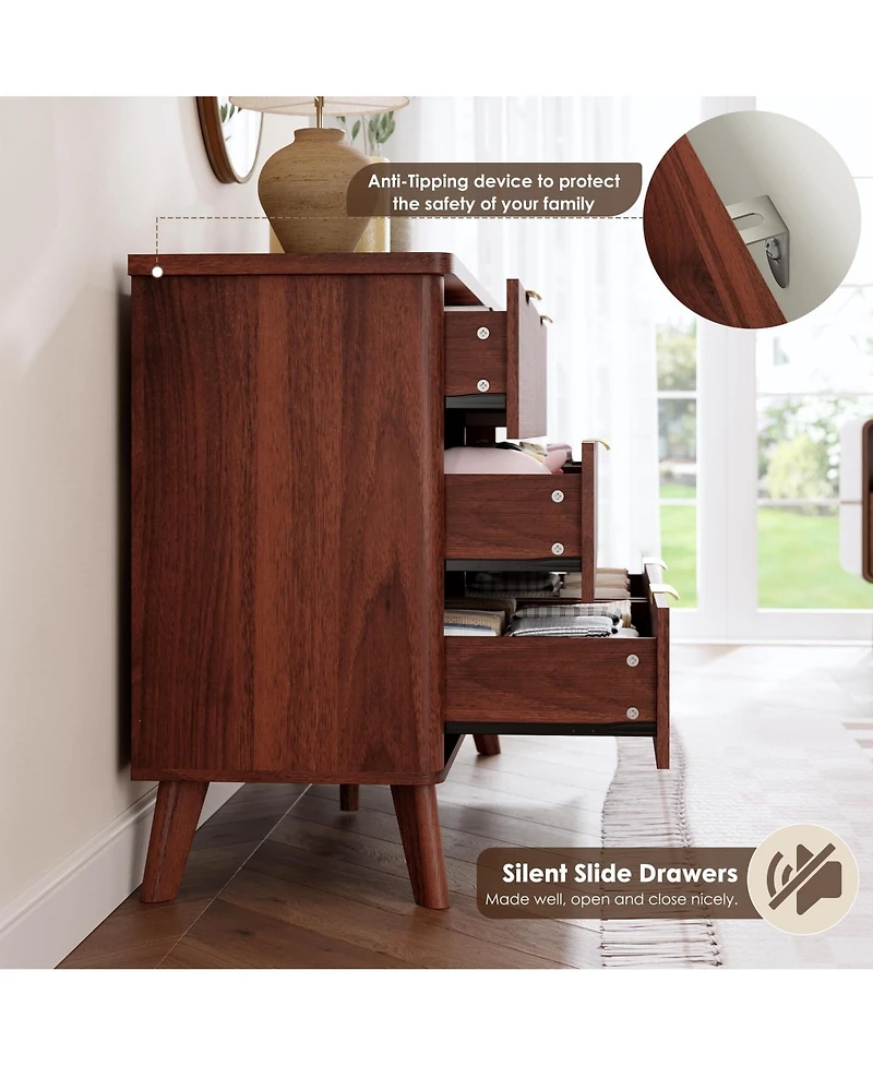 gaomon Fluted Dresser for Bedroom with 6 Deep Drawers