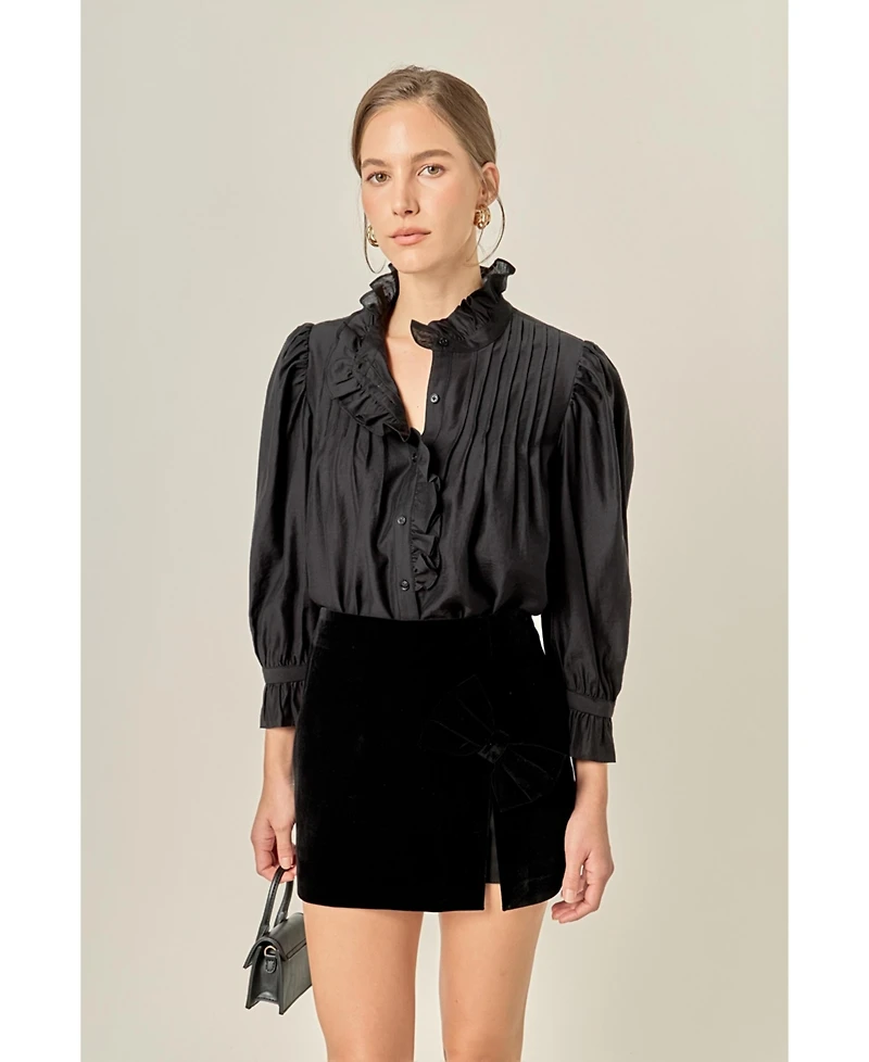 English Factory Women's Ruffle Detailed Blouse
