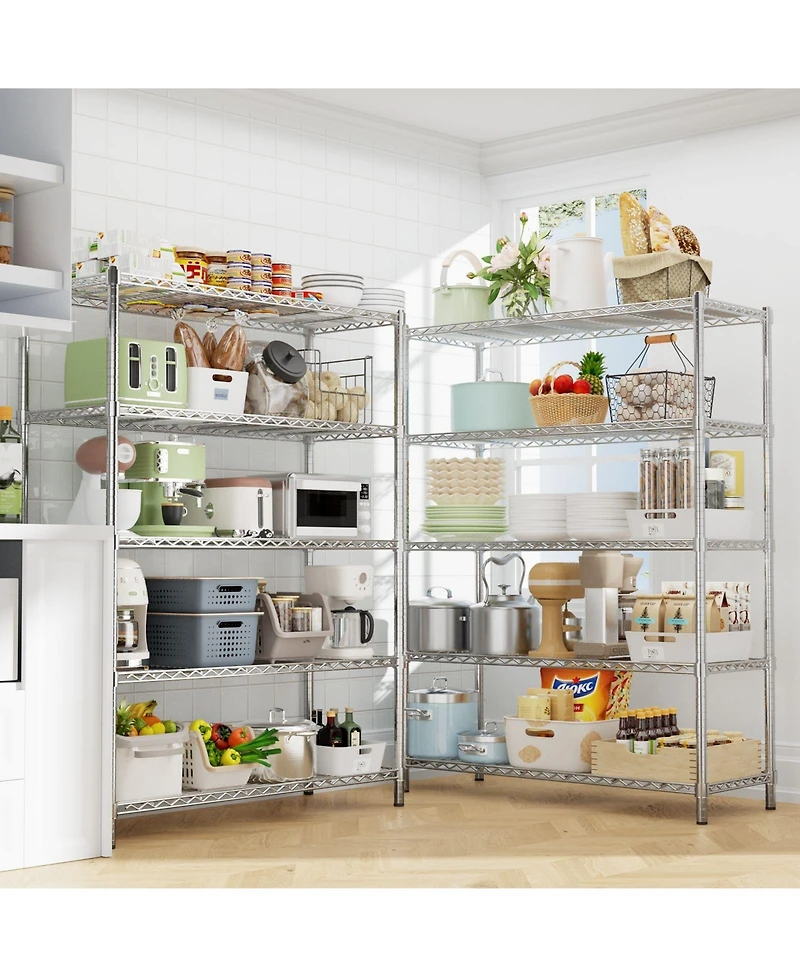 Lovmor 5-Tier 45 in W x 72 in H x 20 in D Adjustable Wire Shelving Unit