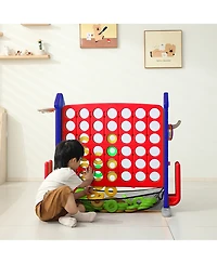 Flynama 4-in-1 Giant Game Set with Jumbo Connect 4, Basketball, Ring Toss & Golf. Adjustable, portable fun for kids & adults