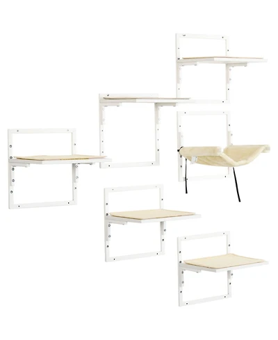 Aostirmotor Wall-Mounted Cat Tree with Adjustable Jumping Platforms