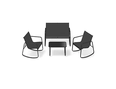 Slickblue 4 Pcs Patio Furniture Set Outdoor Rocker Chair Conversation Set