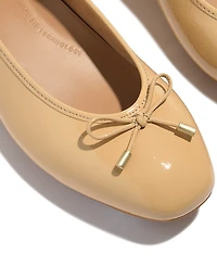 FitFlop Women's Delicato Bow Textured Patent-Leather Ballet Flats