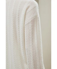 Lilysilk Women's Semi-Sheer Cashmere Cable-knit Sweater