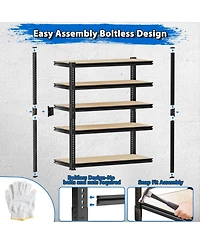 Lovmor 36 in W x 72 in H x 18 in D Adjustable Mdf Heavy Duty Metal Shelving Unit