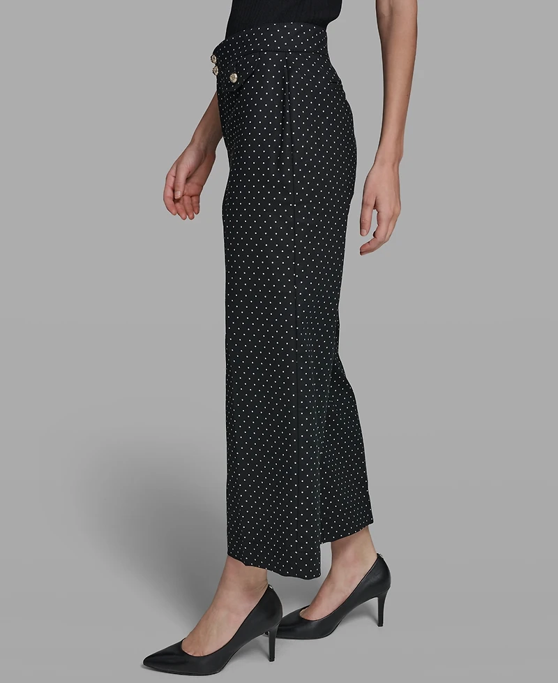 Karl Lagerfeld Paris Petite Flap Pocket Ankle Pants