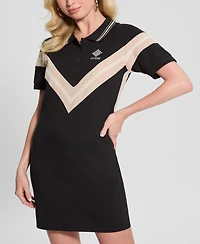 Guess Women's Suzanne Chevron-Striped Polo Dress