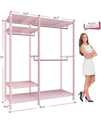 Raybee Clothes Rack Heavy Duty Loads 780LBS Clothing Racks for Hanging Clothes Adjustable Metal Portable Closet