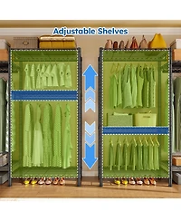 Raybee Clothes Rack Heavy Duty，Clothing Racks for Hanging Clothes with 5 Adjustable Hanging Rods, Metal Garment Rack for Bedroom, Laundry Room