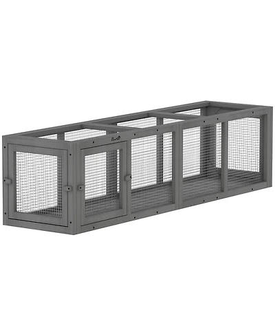 PawHut Outdoor Cat Tunnel, Extendable Pet Enclosure with 3 Doors,