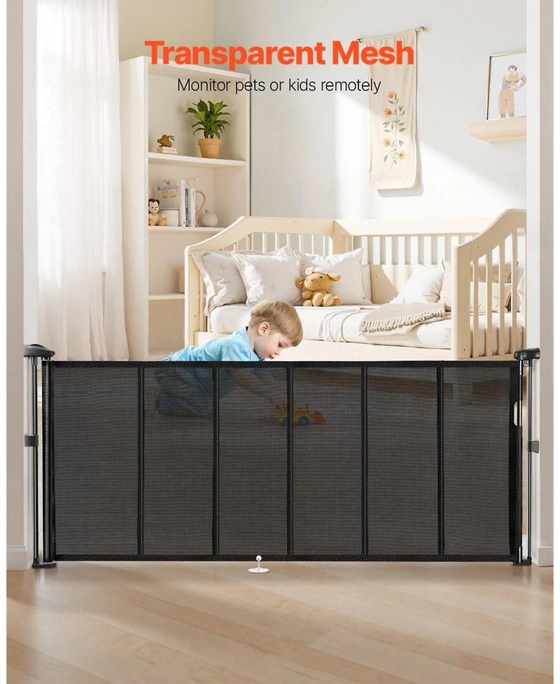 Cozito Retractable Mesh Safety Gate, Extends up to 71