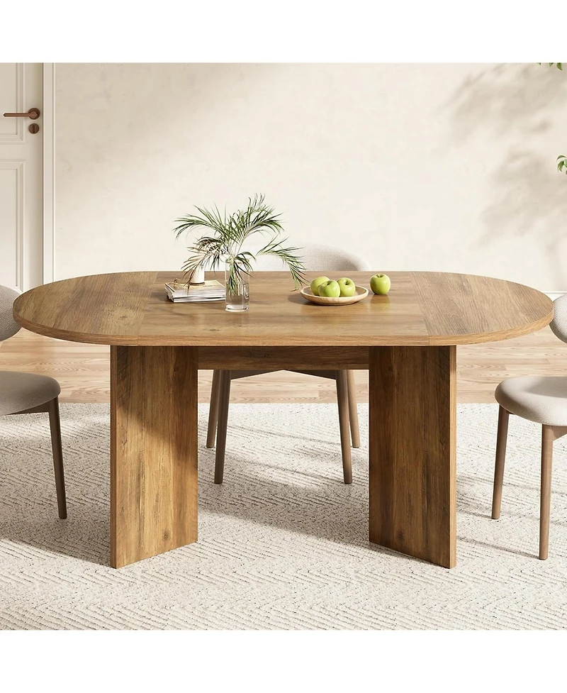 Tribesigns 63" Oval Farmhouse Dining Table for 4-6, Mdf Kitchen Table