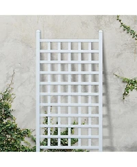 Dura-Trel Country Garden 35 x 66 Inch Vinyl Outdoor Garden Patio Trellis, White