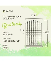 Dura-Trel Inc Dura-Trel Winchester 57 x 95 Inch Pvc Vinyl Outdoor Garden Patio Trellis, White