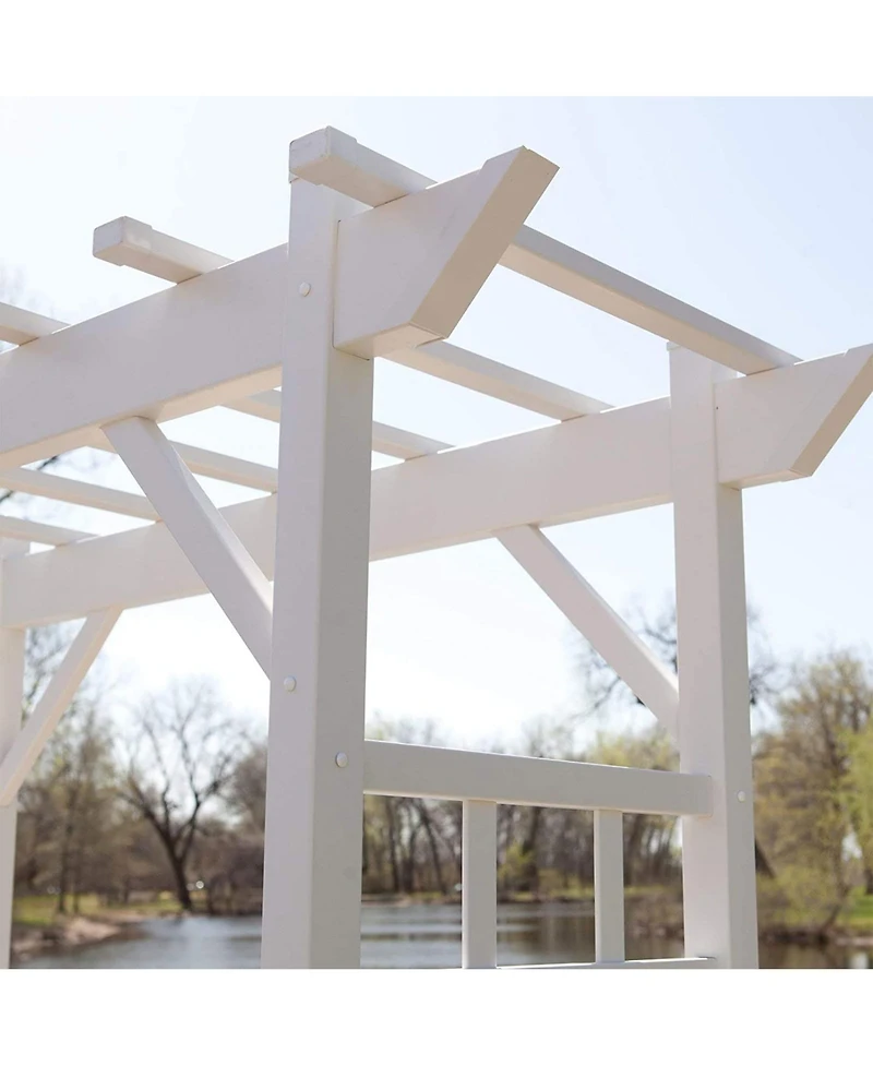 Dura-Trel Inc Dura-Trel Providence Arbor 64" x 85" Pvc Outdoor Garden Arch Trellis, White