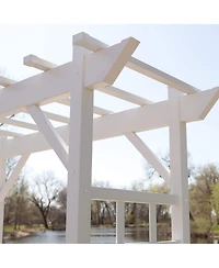 Dura-Trel Inc Dura-Trel Providence Arbor 64" x 85" Pvc Outdoor Garden Arch Trellis, White