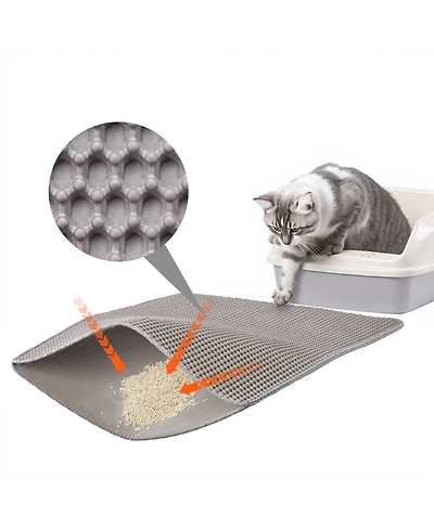 Cozito Double-Layer Honeycomb Cat Litter Mat, 30" x 24"