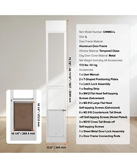 Aluminum Sliding Glass Pet Door Insert, Adjustable Height, Medium