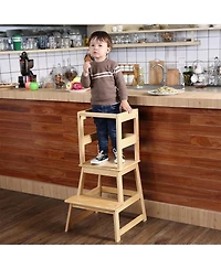 Sdadi Kids Kitchen Step Stool Holds up to 150 Pounds with Safety Rail