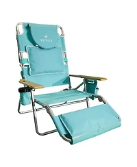 Ostrich Deluxe 3N1 Lightweight Outdoor Beach Lounge Chair w/Footrest, Aqua