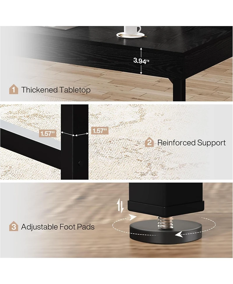 Tribesigns 55" Industrial Executive Desk, Rustic Simple Computer Laptop Desk, Study Writing Table Business Workstation