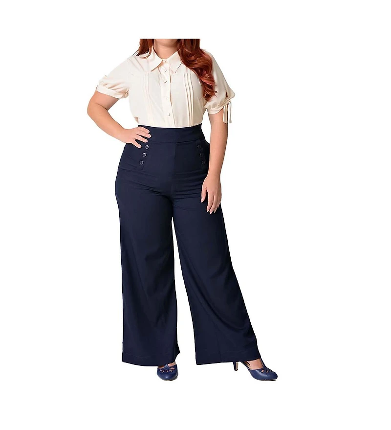 Unique Vintage Plus 1950s Tie Cuff Blouse