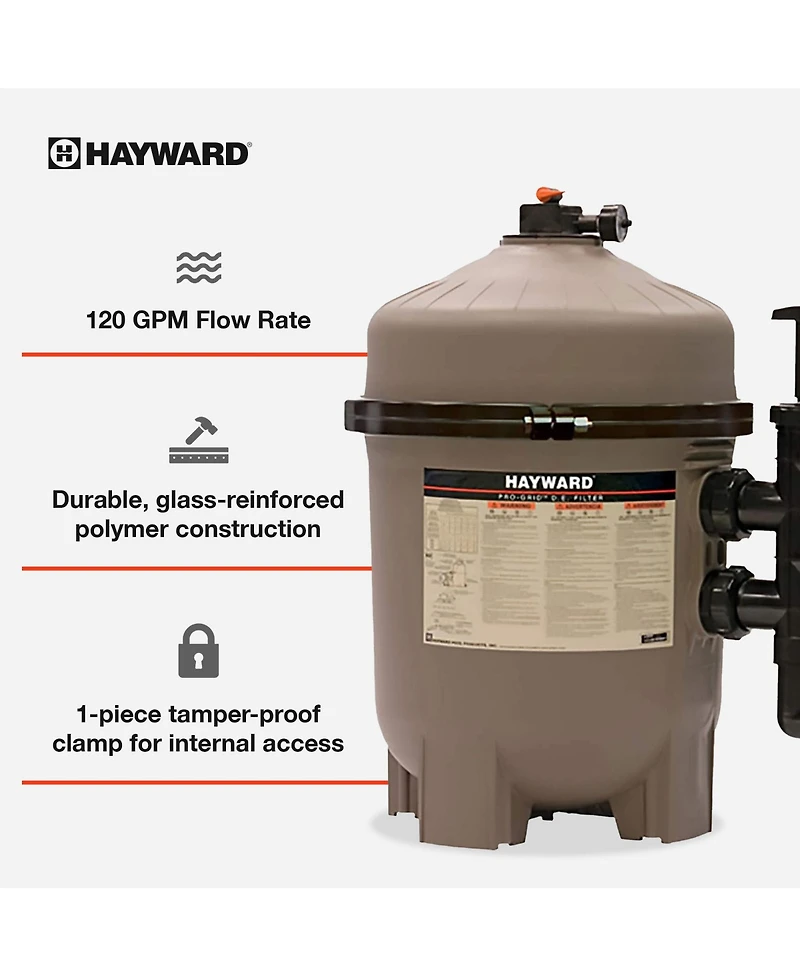 Hayward W3DE6020 ProGrid 60 Square Foot High Capacity In Ground DE Pool Filter