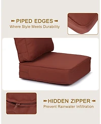 Aoodor Outdoor Patio Chair Cushions Set, Sunbrella Fabric Weather-Resistant Outdoor Cushion with Individual Pocket Springs