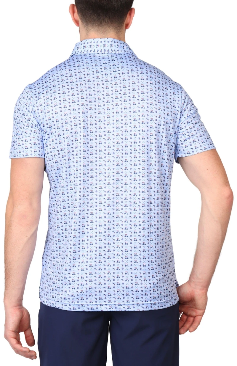 Tailorbyrd Men's Golf Carts Printed Performance Polo