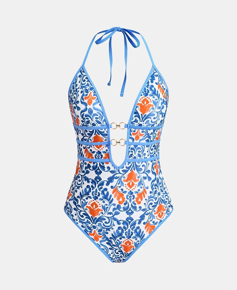Cupshe Women's Double Dusk Black One-Piece Swimsuit