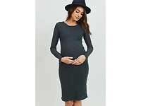 Hello Miz Maternity Ribbed Knit Long Sleeve Dress