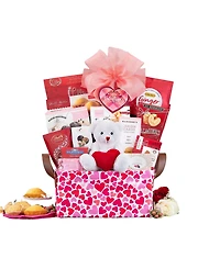 Wine Country Gift Baskets Valentine's Day Sweets Gift Baskets with Plush Bear, 13-Pc.