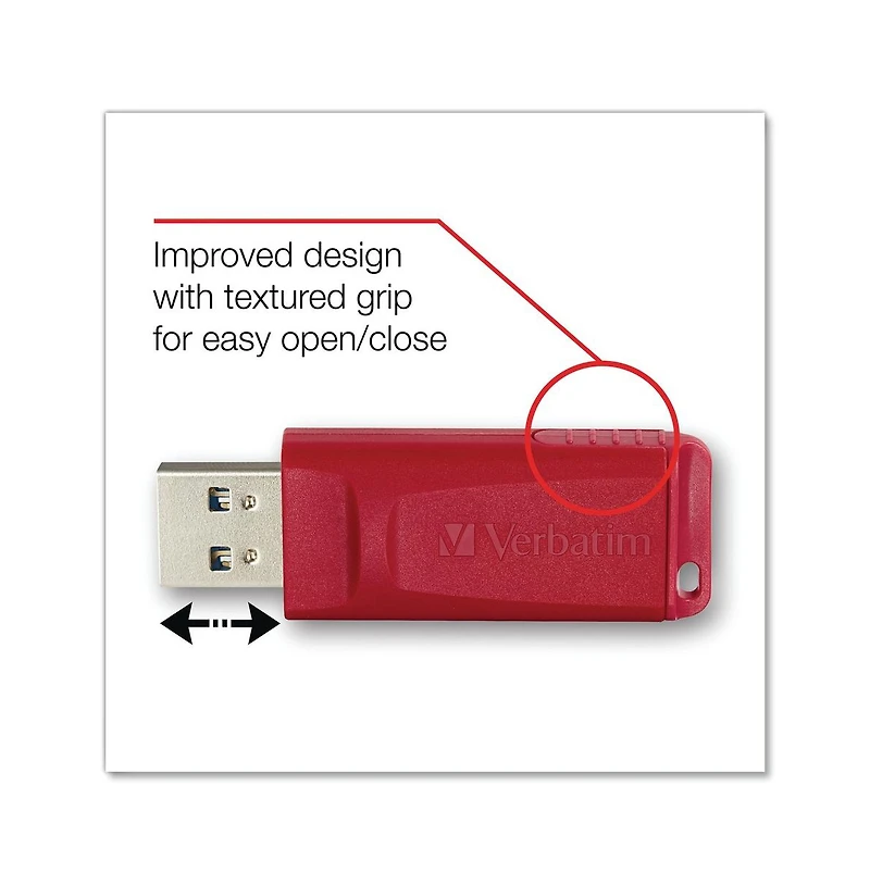 Verbatim 98525 Store 'n' Go 128 Gb Usb Flash Drive - Red