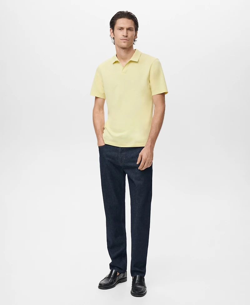 Mango Men's Cotton Pique Polo Shirt
