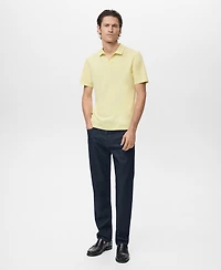 Mango Men's Cotton Pique Polo Shirt