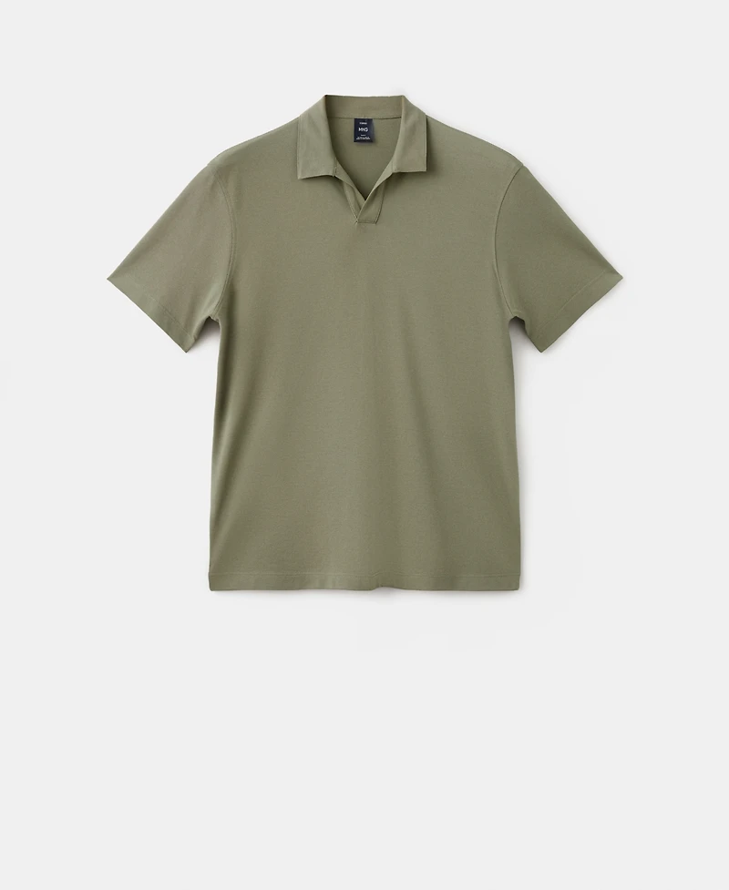 Mango Men's Cotton Pique Polo Shirt