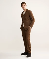 Mango Men's Italian Virgin Wool Flannel Suit Jacket