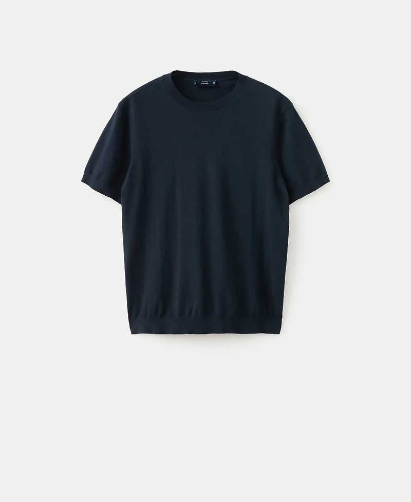 Mango Men's Cotton Fine-Knit T-Shirt